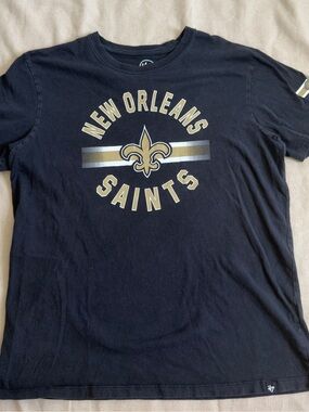 '47 Brand New Orleans Saints Black Tee with Gold and White Logo